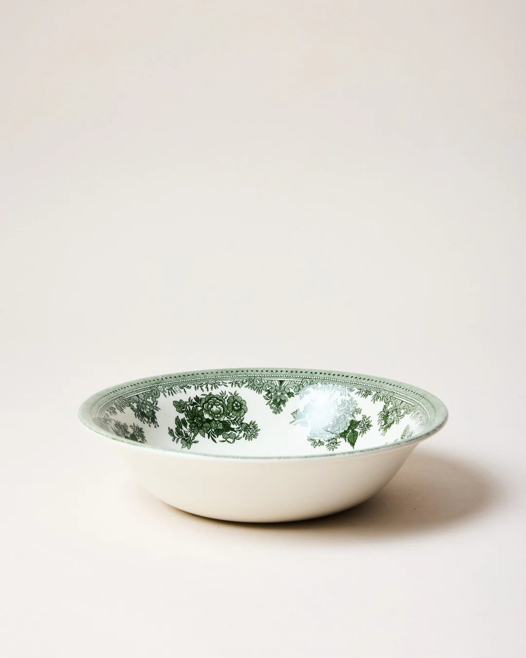 Retro Transfer-Printed Porcelain — Soup Bowl