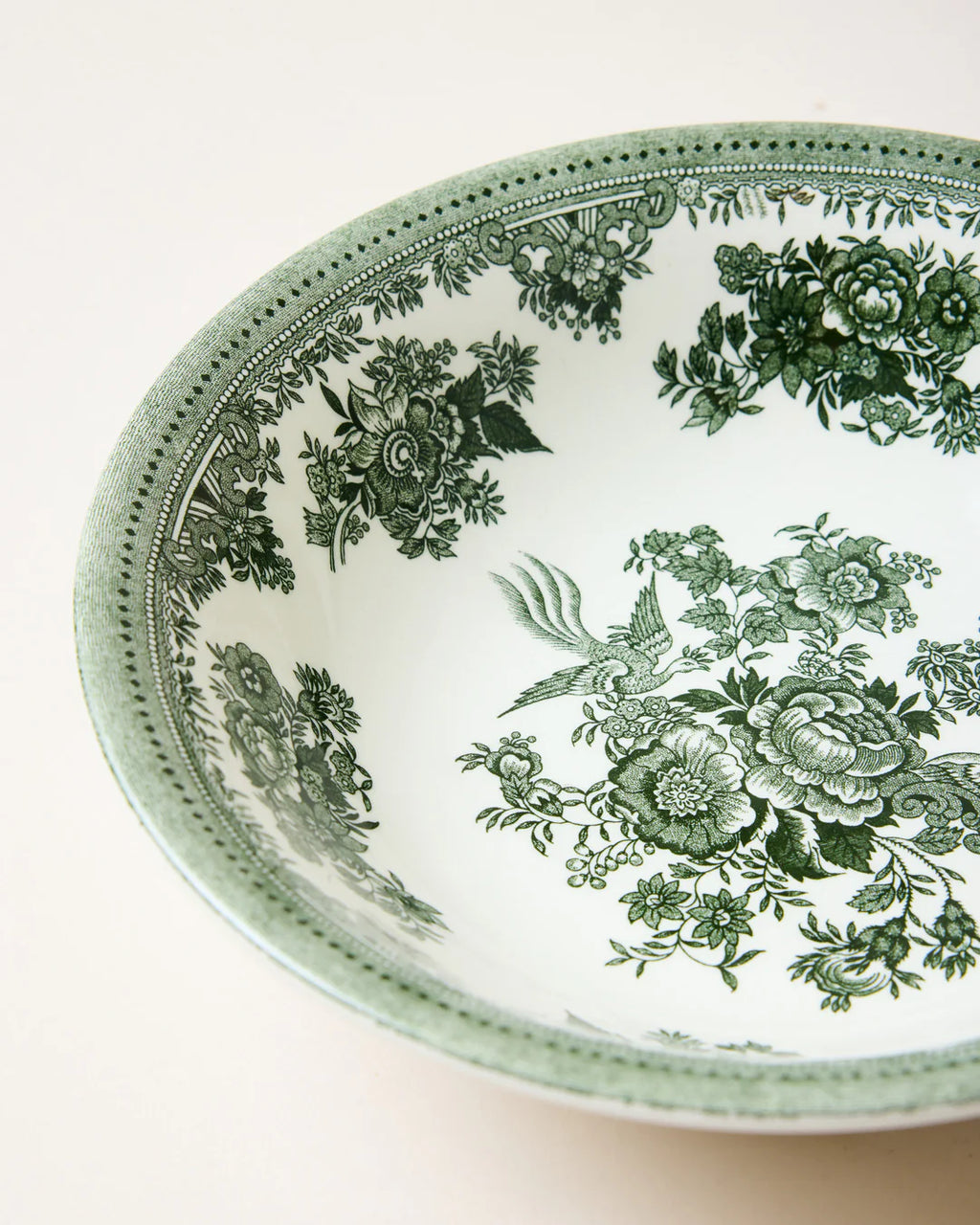Retro Transfer-Printed Porcelain — Soup Bowl